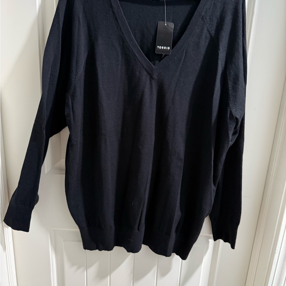 Torrid Classic Black V-Neck Sweater